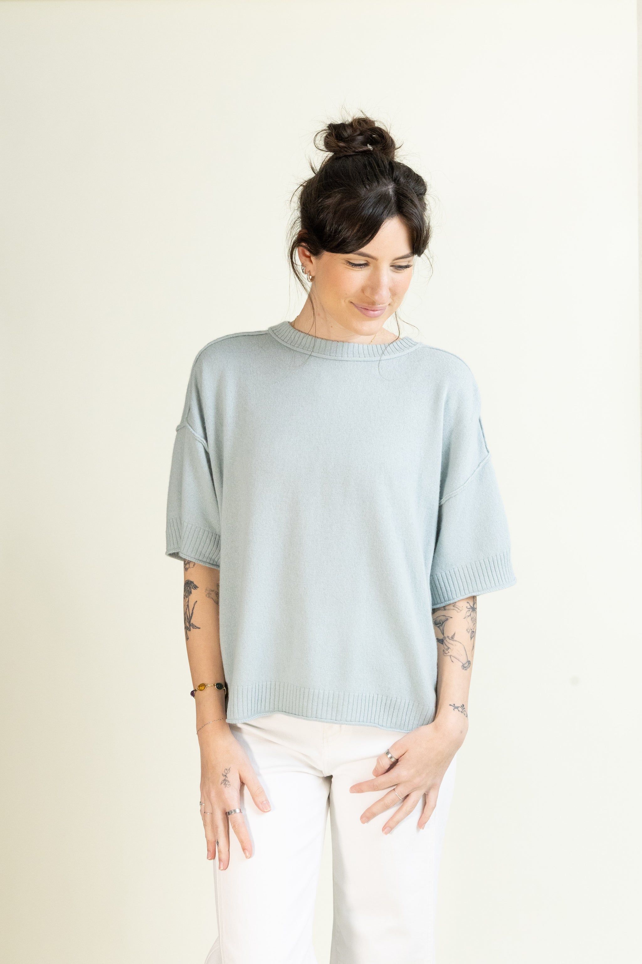 Verona Cashmere Tee-Short Sleeves-Vixen Collection, Day Spa and Women's Boutique Located in Seattle, Washington