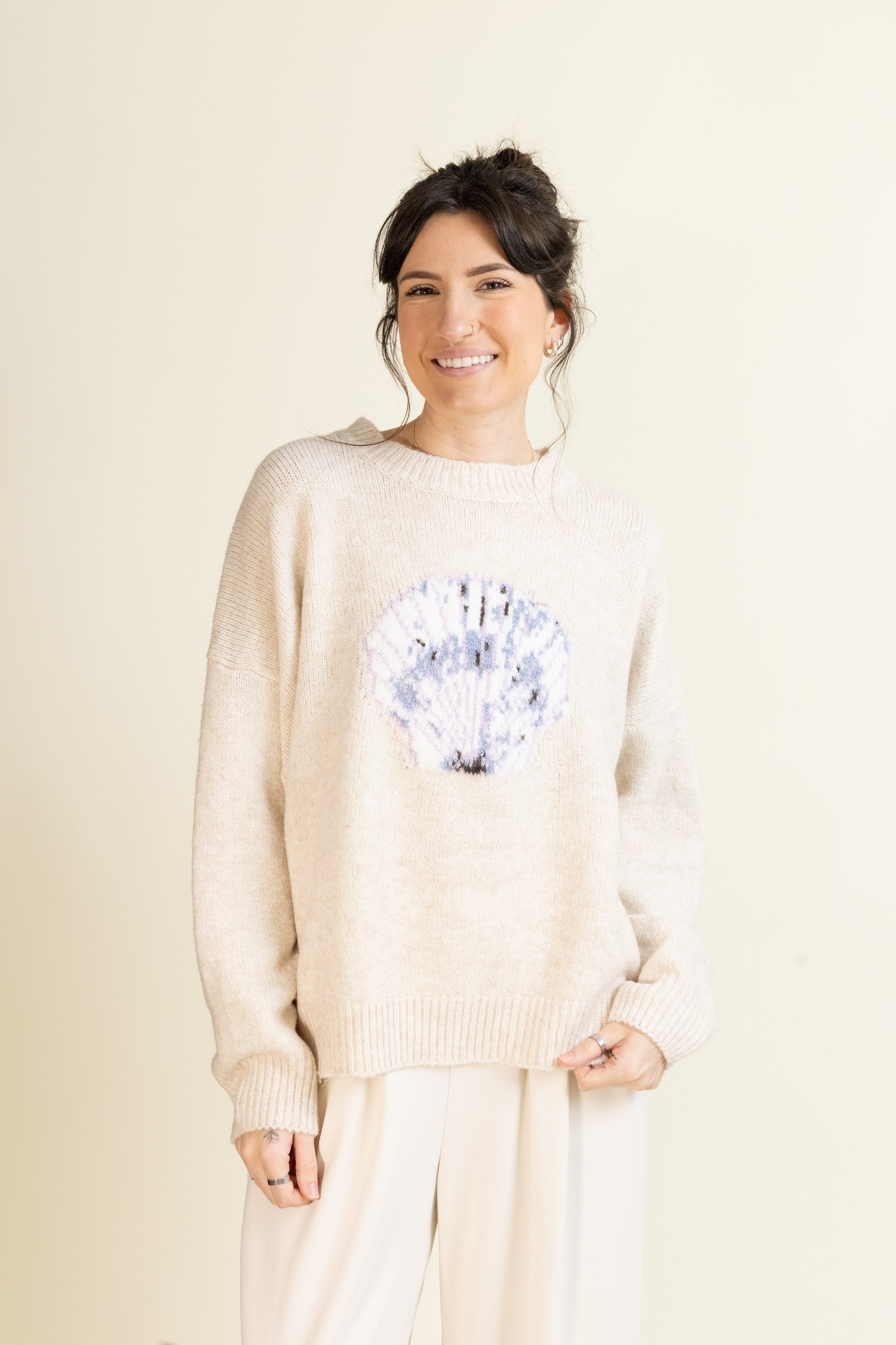 Seashells on the Shore Sweater-Sweaters-Vixen Collection, Day Spa and Women's Boutique Located in Seattle, Washington