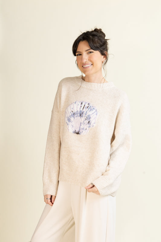 Seashells on the Shore Sweater-Sweaters-Vixen Collection, Day Spa and Women's Boutique Located in Seattle, Washington