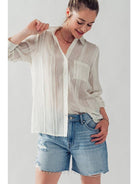 Canoga Striped Blouse-Long Sleeves-Vixen Collection, Day Spa and Women's Boutique Located in Seattle, Washington