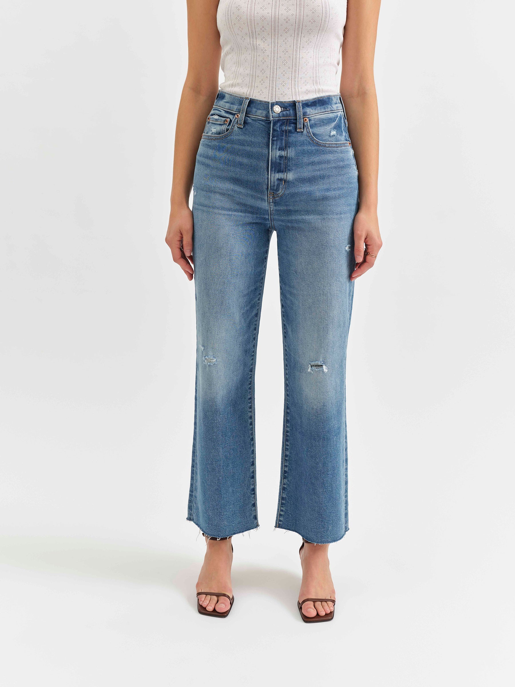 Daze Pleaser High Rise Wide Ankle Jeans-Denim-Vixen Collection, Day Spa and Women's Boutique Located in Seattle, Washington