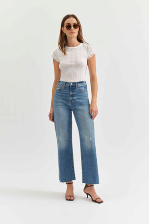 Daze Pleaser High Rise Wide Ankle Jeans-Denim-Vixen Collection, Day Spa and Women's Boutique Located in Seattle, Washington