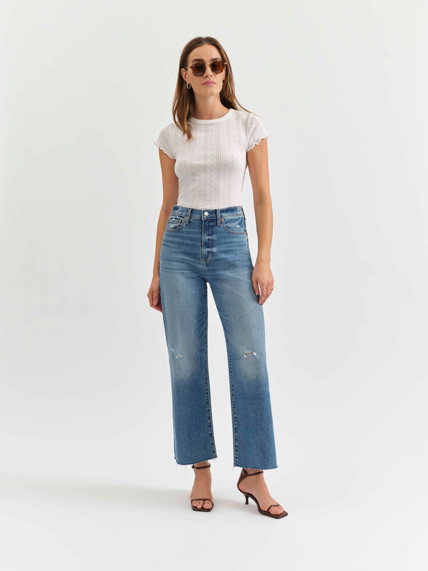 Daze Pleaser High Rise Wide Ankle Jeans-Denim-Vixen Collection, Day Spa and Women's Boutique Located in Seattle, Washington
