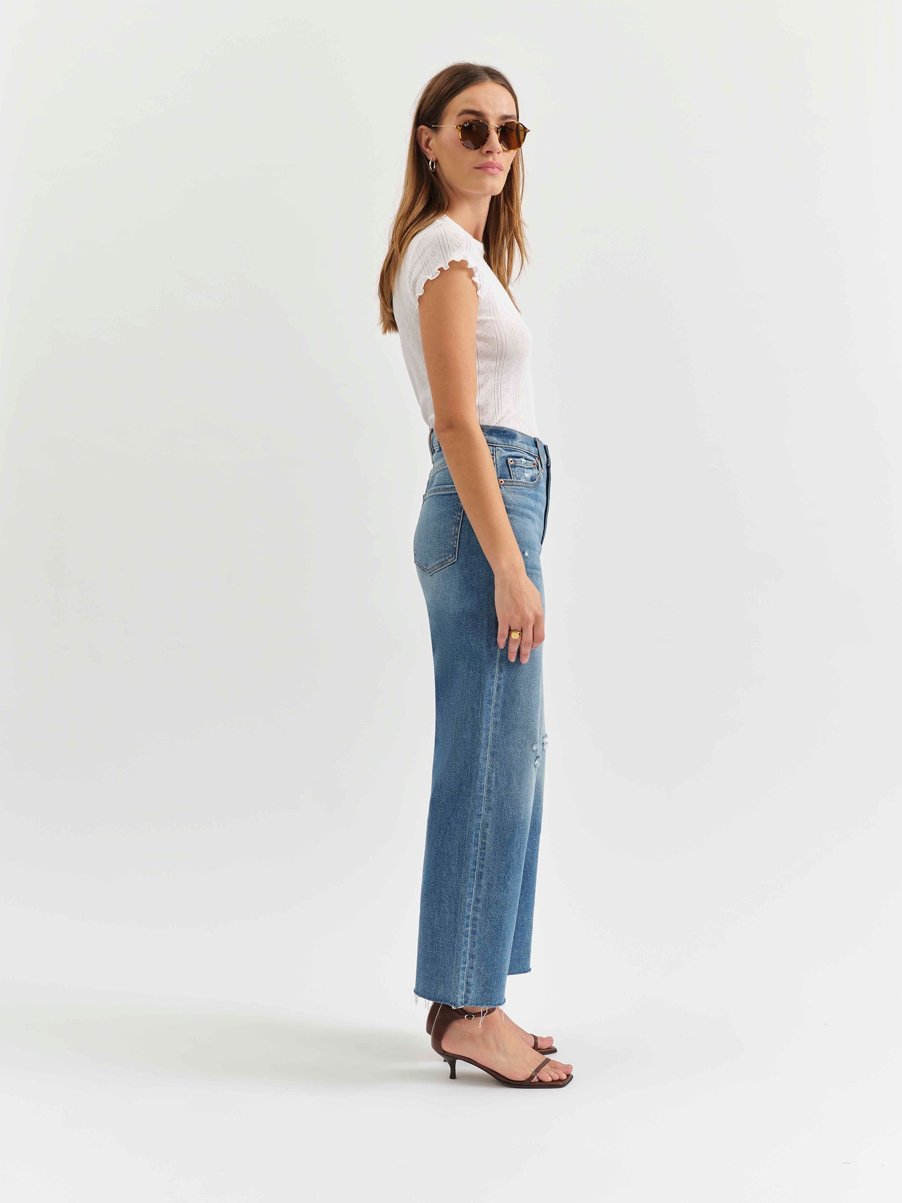 Daze Pleaser High Rise Wide Ankle Jeans-Denim-Vixen Collection, Day Spa and Women's Boutique Located in Seattle, Washington