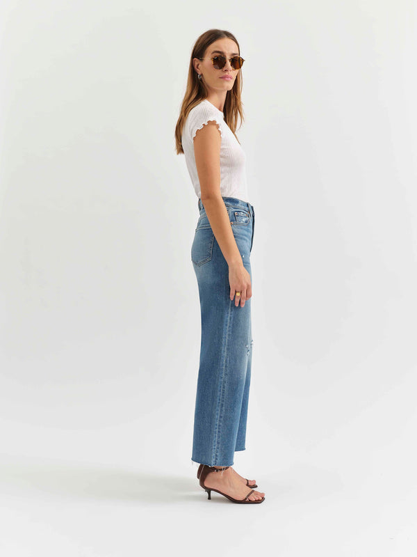 Daze Pleaser High Rise Wide Ankle Jeans-Denim-Vixen Collection, Day Spa and Women's Boutique Located in Seattle, Washington