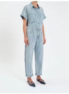 Villa Drawstring Barrel Leg-Denim-Vixen Collection, Day Spa and Women's Boutique Located in Seattle, Washington
