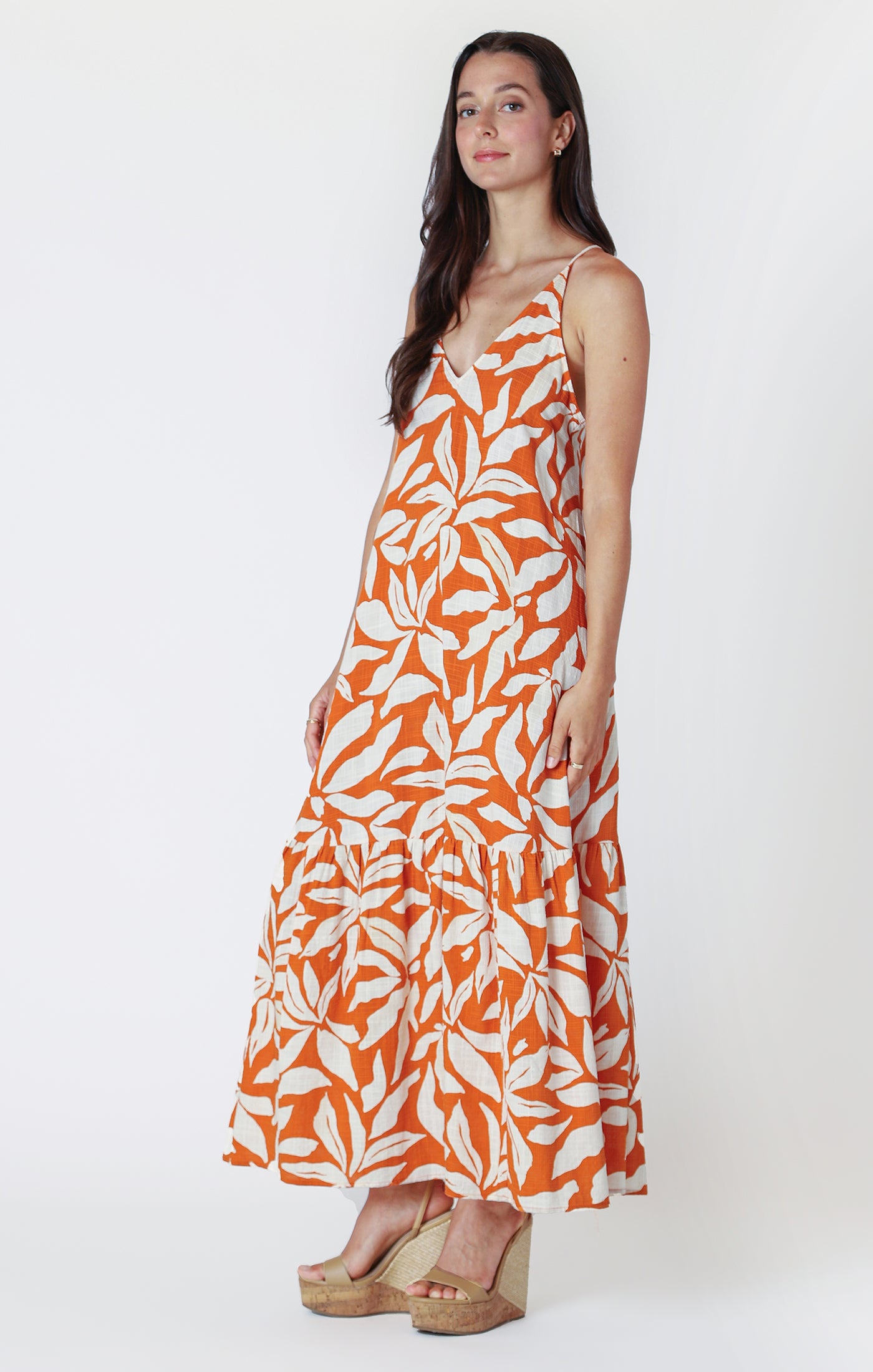 Palm Leaf Maxi Dress-Dresses-Vixen Collection, Day Spa and Women's Boutique Located in Seattle, Washington