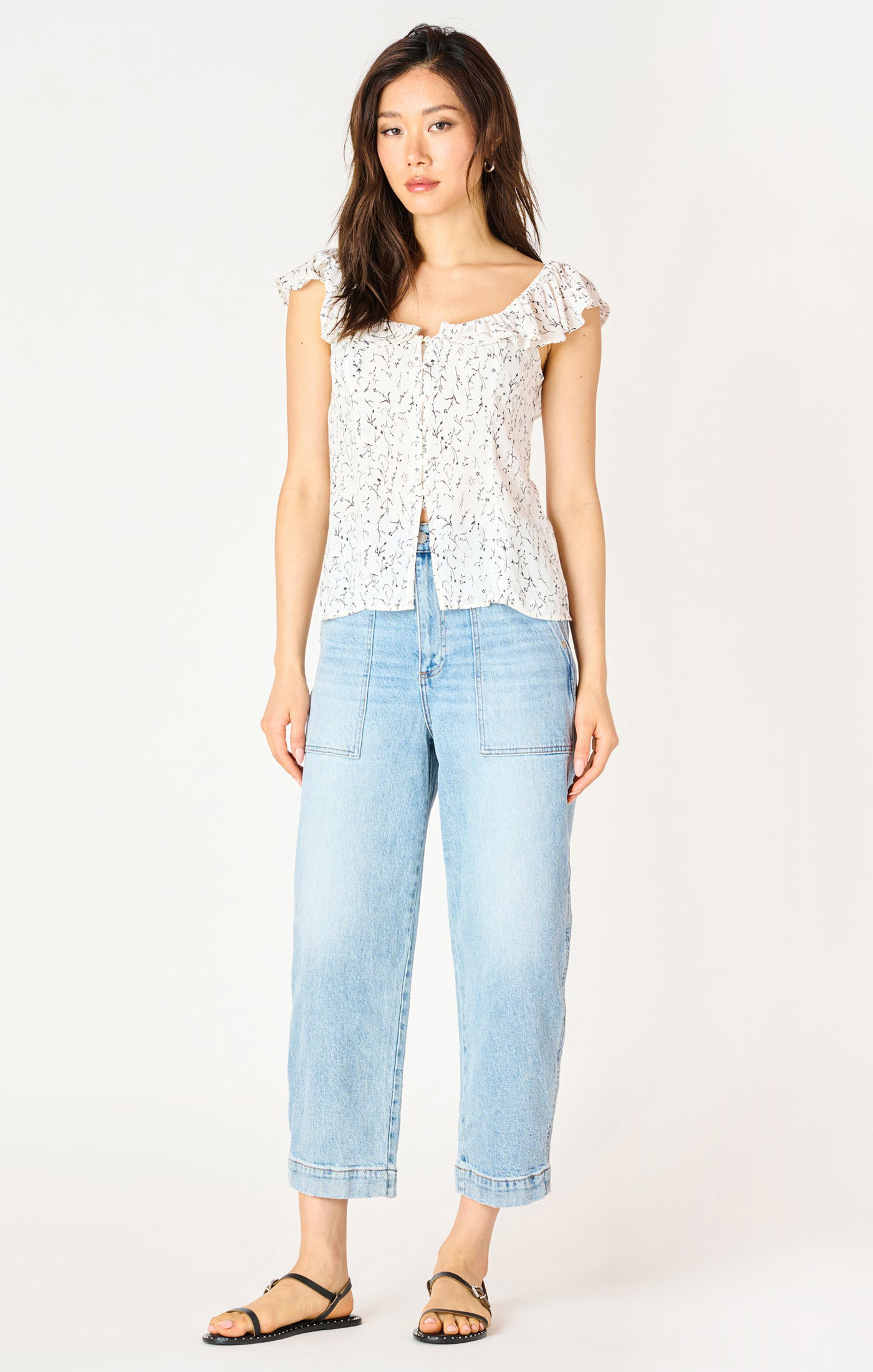 Blythe Ruffle Top-Short Sleeves-Vixen Collection, Day Spa and Women's Boutique Located in Seattle, Washington