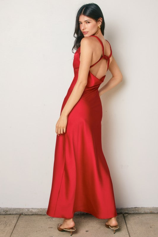Women's Open Back Maxi Dress | Vixen Collection Brown / Large Women's Open Back Maxi Dress | Vixen Collection Brown / Large