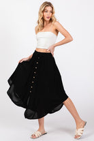 Real Love Button Maxi Skirt-Skirts-Vixen Collection, Day Spa and Women's Boutique Located in Seattle, Washington