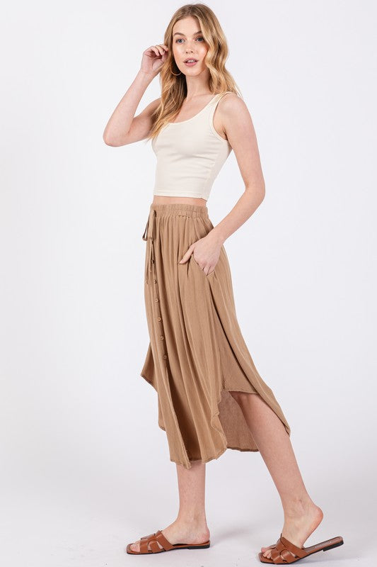 Real Love Button Maxi Skirt-Skirts-Vixen Collection, Day Spa and Women's Boutique Located in Seattle, Washington