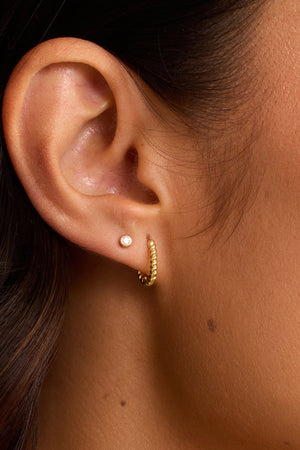 Crew Link Single Huggie-Earrings-Vixen Collection, Day Spa and Women's Boutique Located in Seattle, Washington