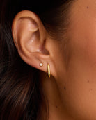 Lou Link Single Huggie-Earrings-Vixen Collection, Day Spa and Women's Boutique Located in Seattle, Washington