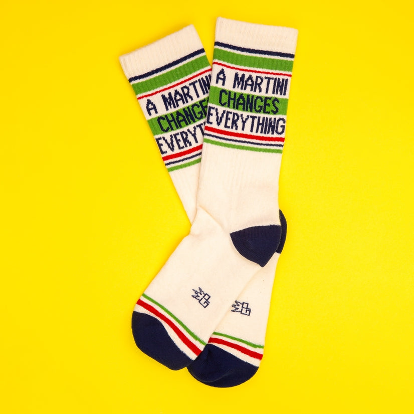 A Martini Changes Everything Gym Crew Socks-Socks-Vixen Collection, Day Spa and Women's Boutique Located in Seattle, Washington