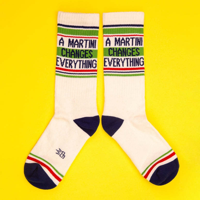 A Martini Changes Everything Gym Crew Socks-Socks-Vixen Collection, Day Spa and Women's Boutique Located in Seattle, Washington