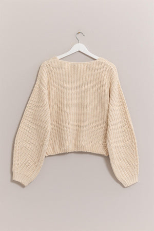 Chunky Knit Boat Neck Sweater-Sweaters-Vixen Collection, Day Spa and Women's Boutique Located in Seattle, Washington