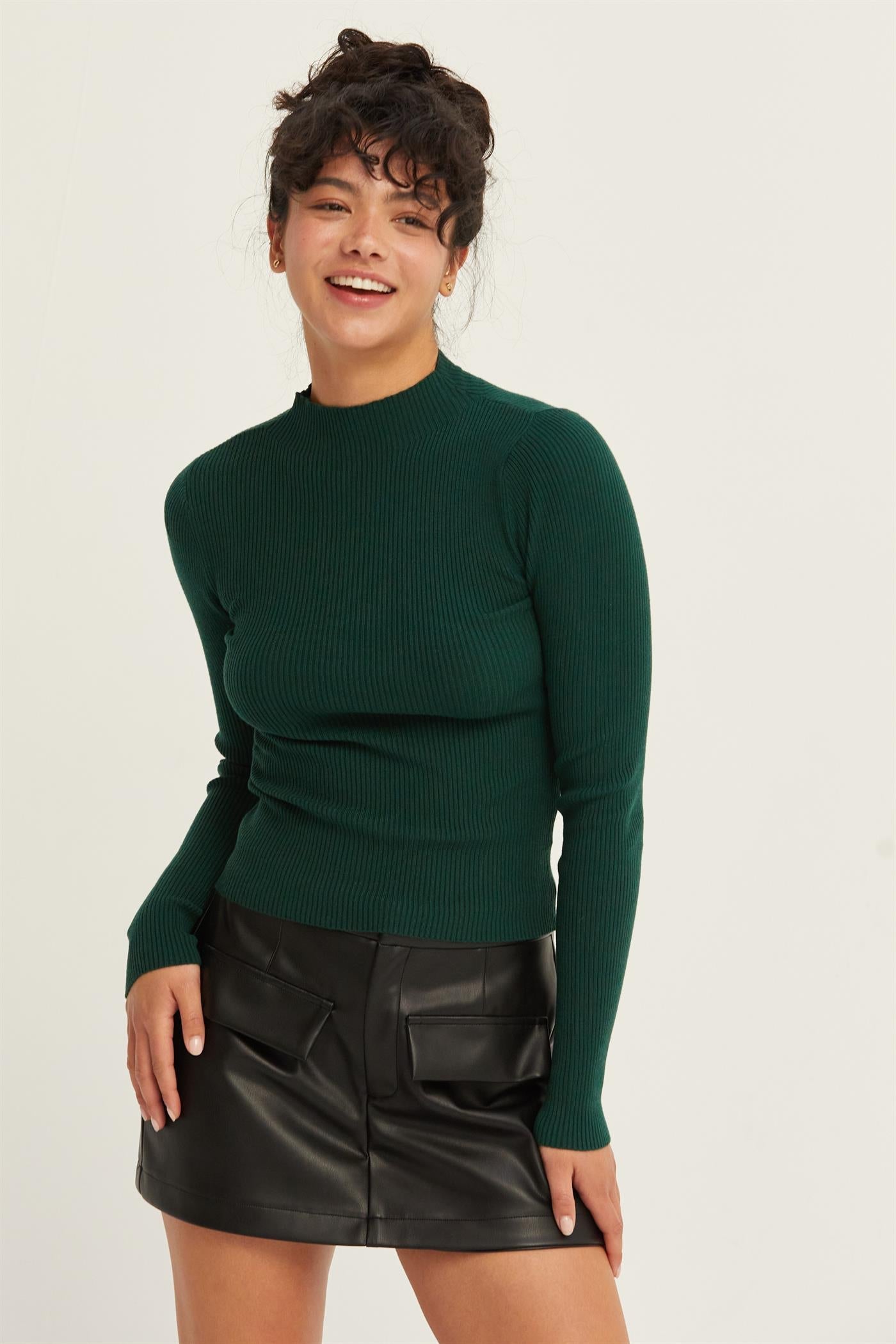 Daphne Mock Neck-Sweaters-Vixen Collection, Day Spa and Women's Boutique Located in Seattle, Washington