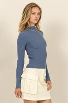 Daphne Mock Neck-Sweaters-Vixen Collection, Day Spa and Women's Boutique Located in Seattle, Washington