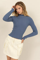 Daphne Mock Neck-Sweaters-Vixen Collection, Day Spa and Women's Boutique Located in Seattle, Washington