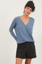 Verona Draped Top-Long Sleeves-Vixen Collection, Day Spa and Women's Boutique Located in Seattle, Washington