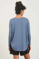 Verona Draped Top-Long Sleeves-Vixen Collection, Day Spa and Women's Boutique Located in Seattle, Washington