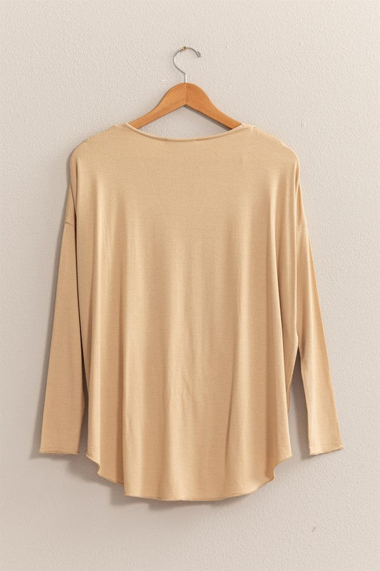 Verona Draped Top-Long Sleeves-Vixen Collection, Day Spa and Women's Boutique Located in Seattle, Washington