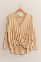 Verona Draped Top-Long Sleeves-Vixen Collection, Day Spa and Women's Boutique Located in Seattle, Washington