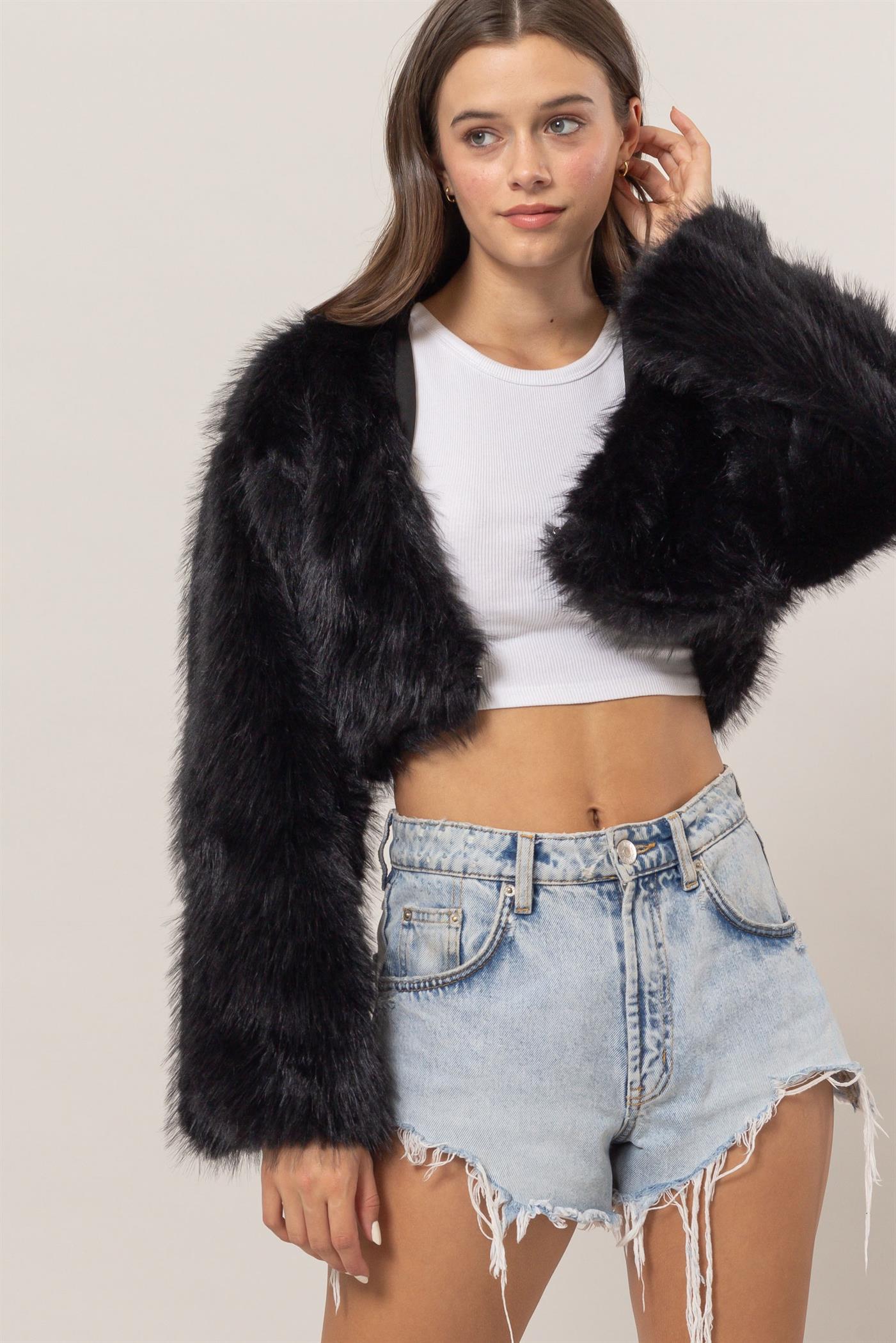 Nova Faux Fur Jacket-Jackets-Vixen Collection, Day Spa and Women's Boutique Located in Seattle, Washington