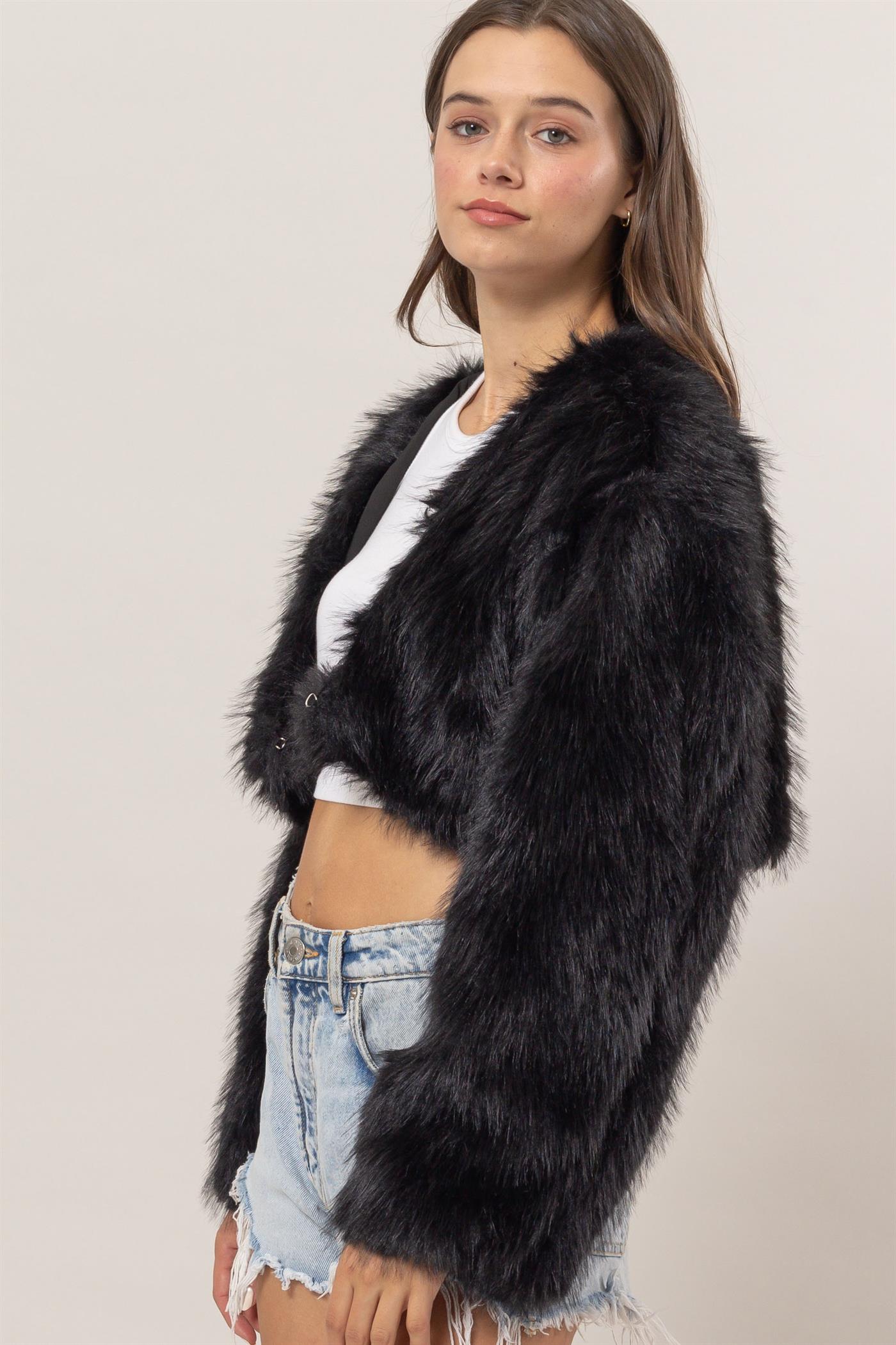 Nova Faux Fur Jacket-Jackets-Vixen Collection, Day Spa and Women's Boutique Located in Seattle, Washington