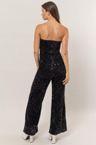 Back View. Leila Strapless Jumpsuit-Jumpsuits-Vixen Collection, Day Spa and Women's Boutique Located in Seattle, Washington