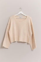 Melange Knit Boat Neck Sweater-Sweaters-Vixen Collection, Day Spa and Women's Boutique Located in Seattle, Washington