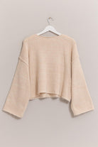 Melange Knit Boat Neck Sweater-Sweaters-Vixen Collection, Day Spa and Women's Boutique Located in Seattle, Washington