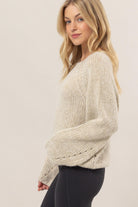 Melange Knit Pullover-Sweaters-Vixen Collection, Day Spa and Women's Boutique Located in Seattle, Washington