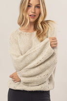 Melange Knit Pullover-Sweaters-Vixen Collection, Day Spa and Women's Boutique Located in Seattle, Washington