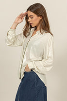 Lustre Puff Sleeve Blouse-Long Sleeves-Vixen Collection, Day Spa and Women's Boutique Located in Seattle, Washington