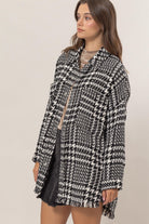 Oversized Houndstooth Jacket-Outerwear-Vixen Collection, Day Spa and Women's Boutique Located in Seattle, Washington