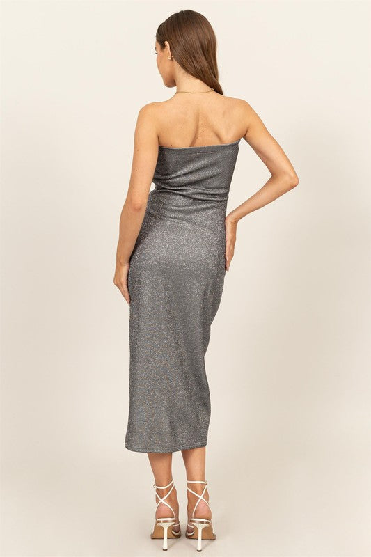 Back View. Starlit Allure Tube Midi-Dresses-Vixen Collection, Day Spa and Women's Boutique Located in Seattle, Washington