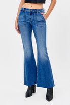 Happi Flare Jeans w/ Patch Pockets-Denim-Vixen Collection, Day Spa and Women's Boutique Located in Seattle, Washington