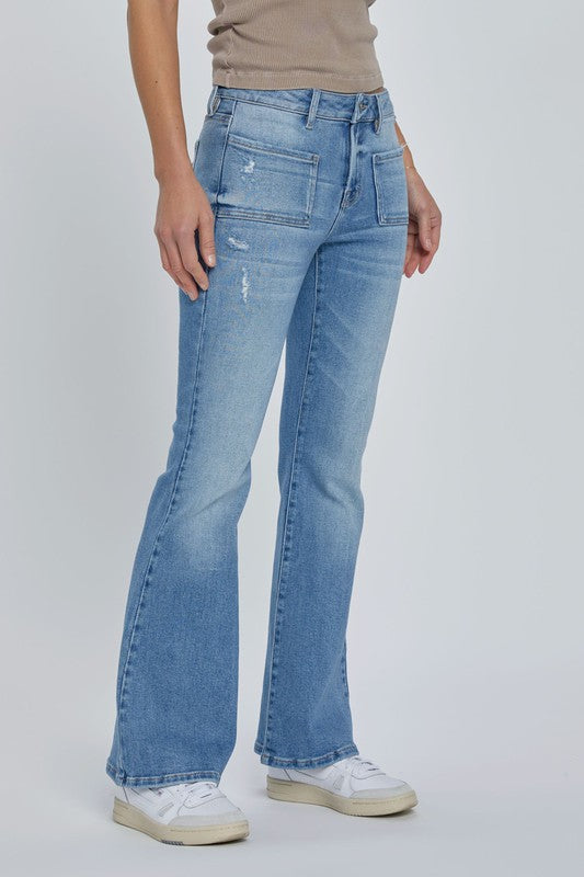 Happi Medium Low Rise Flares-Denim-Vixen Collection, Day Spa and Women's Boutique Located in Seattle, Washington