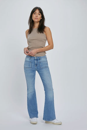 Happi Medium Low Rise Flares-Denim-Vixen Collection, Day Spa and Women's Boutique Located in Seattle, Washington