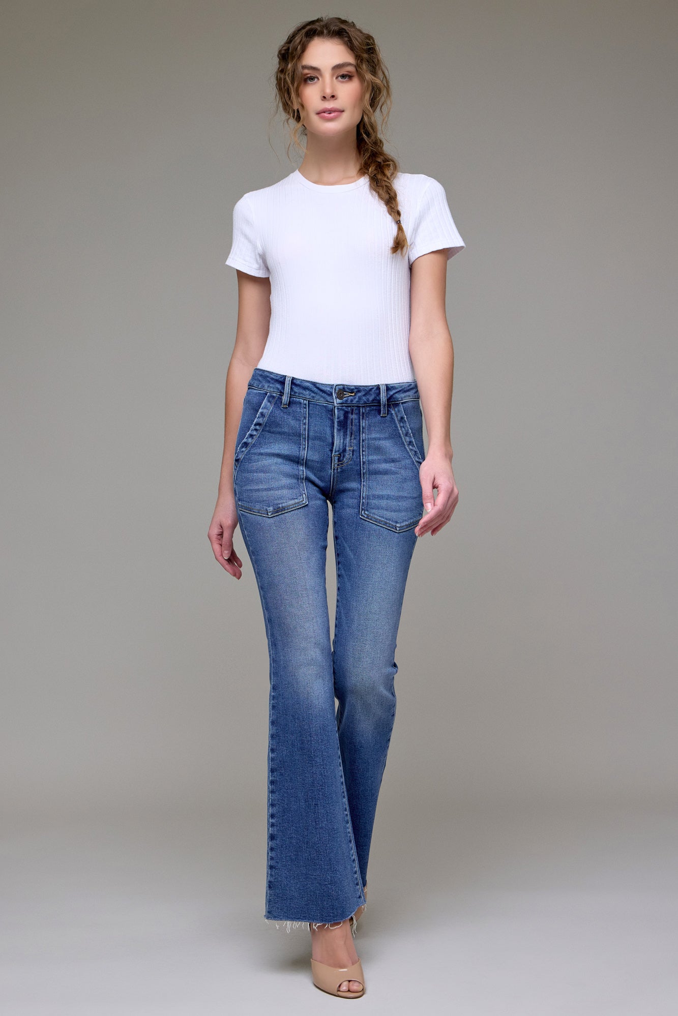 Happi Flare Jeans w/ Patch Pockets-Denim-Vixen Collection, Day Spa and Women's Boutique Located in Seattle, Washington