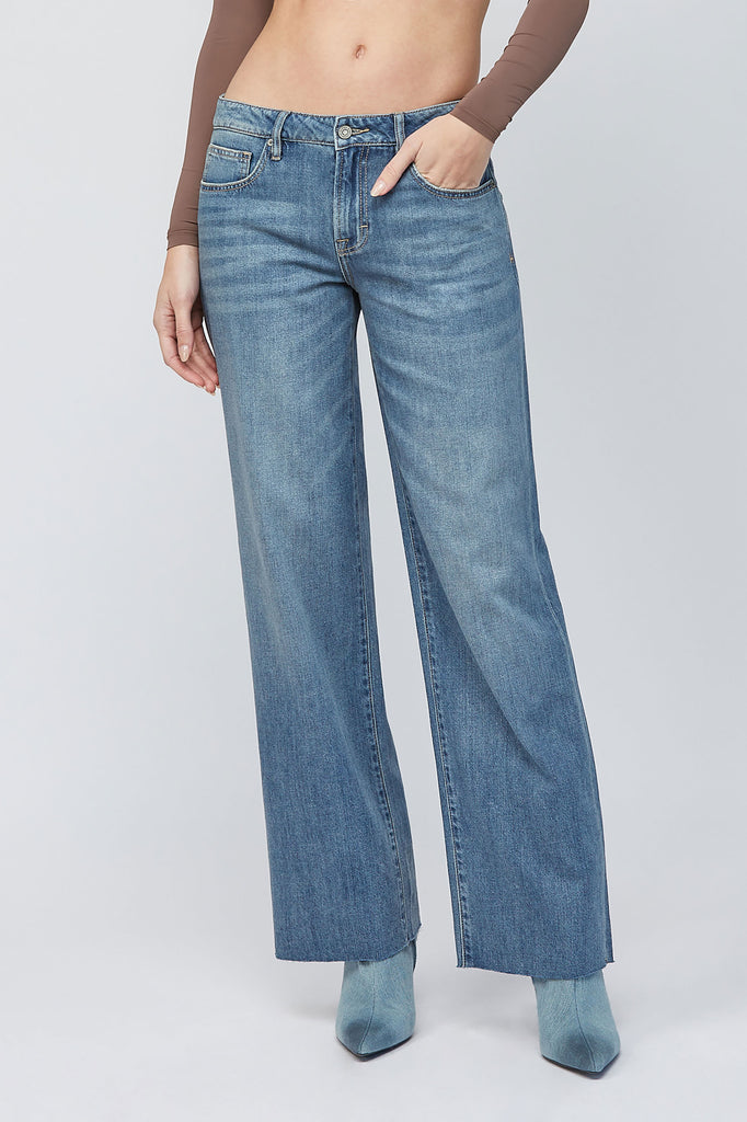 Hidden Mid Rise Wide Leg Loose Jeans | Vixen Collection