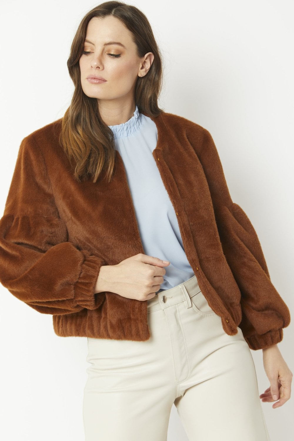 Faux Fur Cropped Jacket-Coats-Vixen Collection, Day Spa and Women's Boutique Located in Seattle, Washington