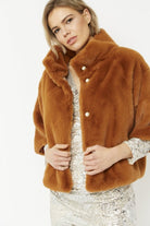 Faux Fur Jacket With Pearls-Coats-Vixen Collection, Day Spa and Women's Boutique Located in Seattle, Washington