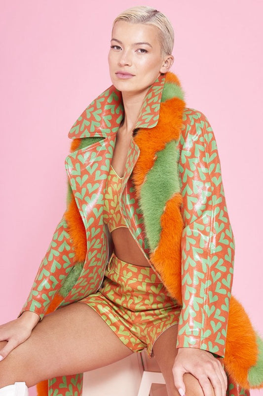 Faux Suede Heart Trench Coat-Outerwear-Vixen Collection, Day Spa and Women's Boutique Located in Seattle, Washington