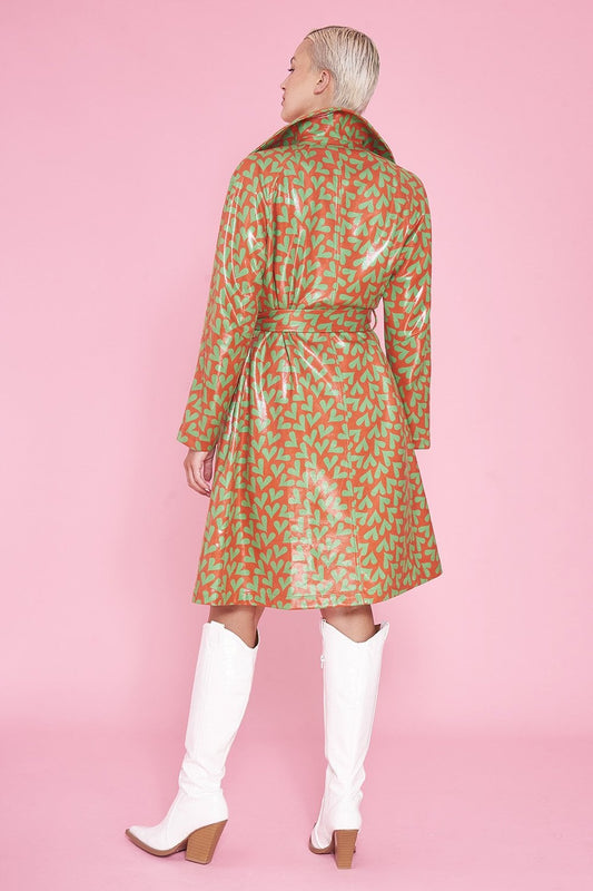 Faux Suede Heart Trench Coat-Outerwear-Vixen Collection, Day Spa and Women's Boutique Located in Seattle, Washington