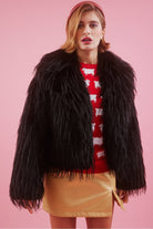 Mongolian Fur Knitted Jacket-Jackets-Vixen Collection, Day Spa and Women's Boutique Located in Seattle, Washington