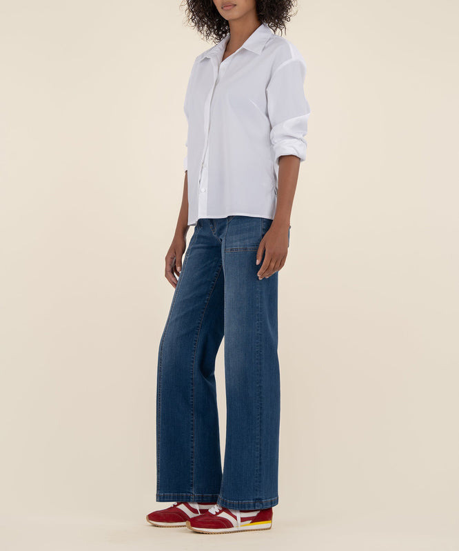 KUT Jean High Rise Wide Pant-Denim-Vixen Collection, Day Spa and Women's Boutique Located in Seattle, Washington