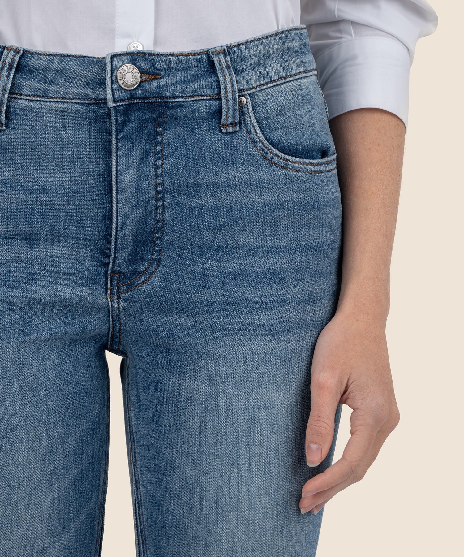 KUT Kelsey Raw Hem Kick Flare Jeans-Denim-Vixen Collection, Day Spa and Women's Boutique Located in Seattle, Washington