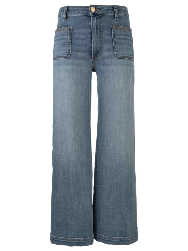 KUT Meg High Rise Wide Leg Patch Pockets Jeans-Denim-Vixen Collection, Day Spa and Women's Boutique Located in Seattle, Washington